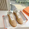 Hermès Women Beige Suede Sneakers product view 4