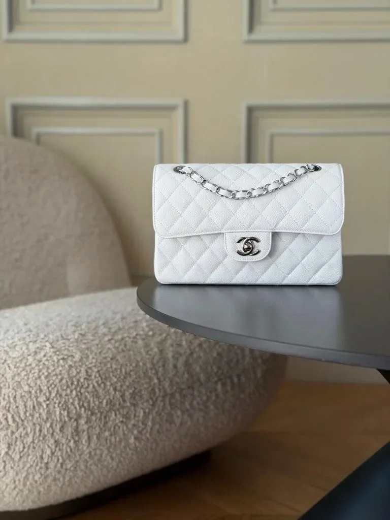 Chanel Classic Flap caviar Silver hardware Bag product view 1