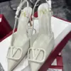 Valentino Women White Slingback Leather Pumps product view 4