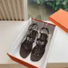 Hermès Women Dark Brown Leather Strappy Sandals product view 3