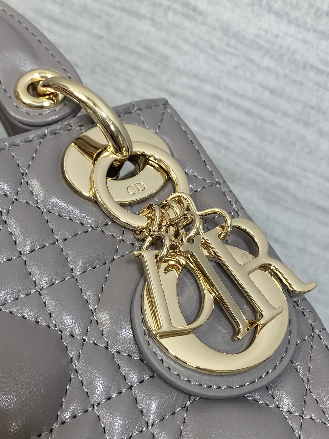 Dior Mini Lady Dior bag in gray product view 3