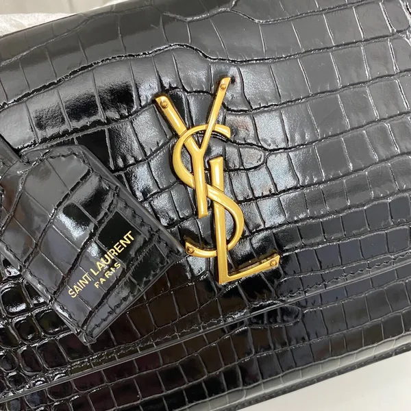 Saint Laurent Medium Sunset Bag Black Croc Pattern product view 2