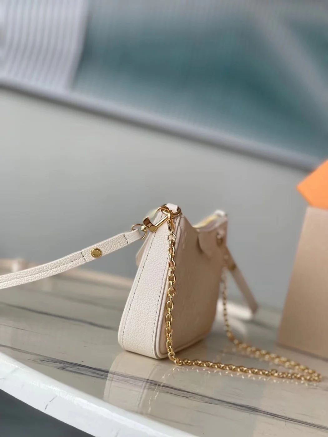 Louis Vuitton Easy Pouch On Strap Handbags White Milk 19× .5x3cm product view 2