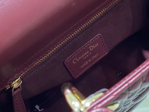 Dior Lady Abc Women’s Handbag, Dark Red, Soft Leather 20 cm product view 8
