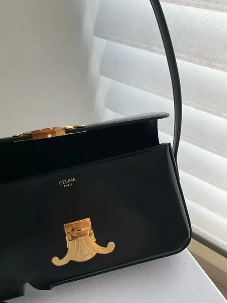 Celine Triomphe Black Smooth Leather 20 cm Bag product view 3