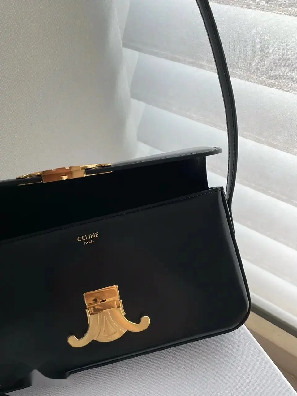 Celine Triomphe Black Smooth Leather 20 cm Bag product view 3