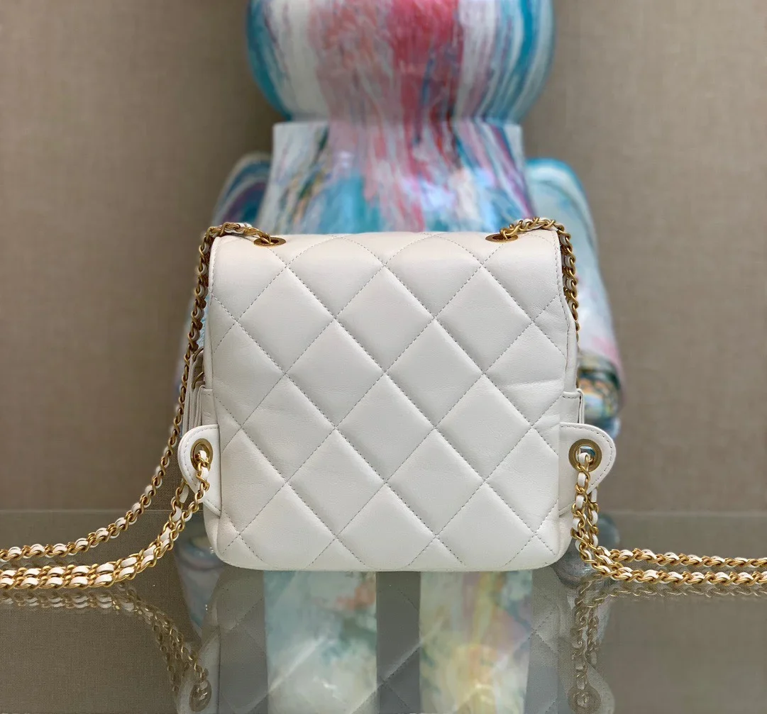 Chanel Mini Backpack Milk White With Gold Lock 18x20x11.5 cm product view 7