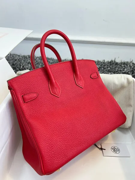 Hermès Birkin 25 cm Red Togo Leather Gold Hardware Bag product view 3