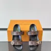 Louis Vuitton Men Brown Leather Logo Print Sandals product view 6
