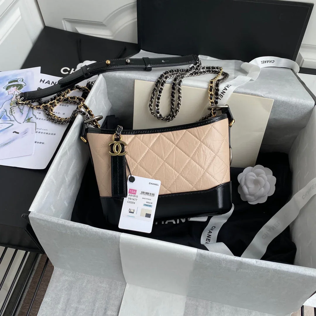 Chanel Gabrielle Mini 20 Hobo Bag In Almond Beige Mix Black product view 1