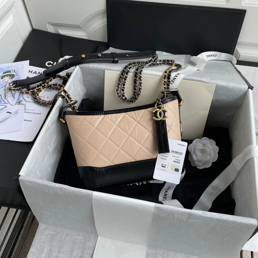 Chanel Gabrielle Mini 20 Hobo Bag In Almond Beige Mix Black product view 8