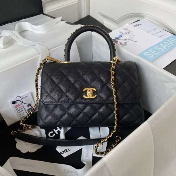 Chanel Coco Handbags Woman’s Lizard Skin Black 24 cm product view 1