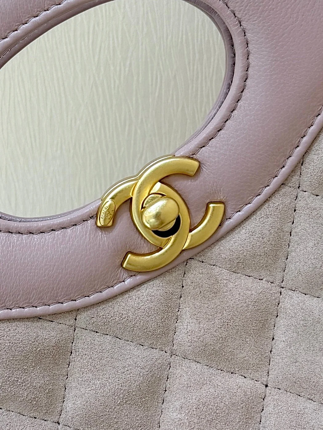 Chanel Calfskin Suede Quilted Mini 31 Shopping Bag — Mauve product view 6