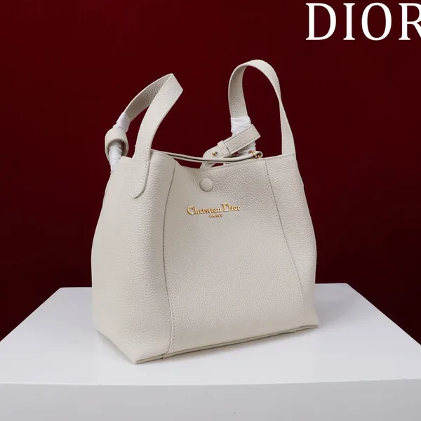 Dior Medium Signature Bucket Bag — Cream product view 2