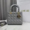 Dior Medium Lady Dior My Abcdior bag in grey lambskin product view 1