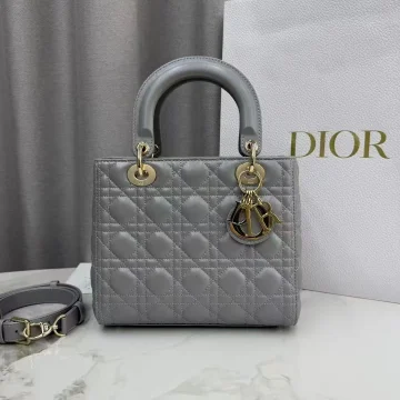 Dior Medium Lady Dior My Abcdior bag in grey lambskin product photo