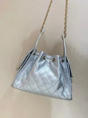 Chanel 25 Handbag In Silver-Tone 30 Grained Calfskin Gold Hardware product view 2