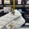 Chanel Handle Charm Handbags Lock Gold Demi White 20x12cm product view 4
