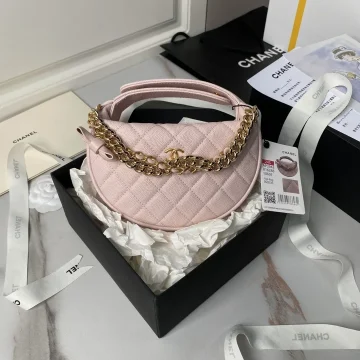 Chanel mini gold chain bag, light pink CN628 product photo