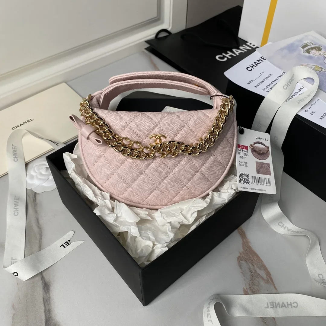 Chanel mini gold chain bag, light pink CN628 product view 1
