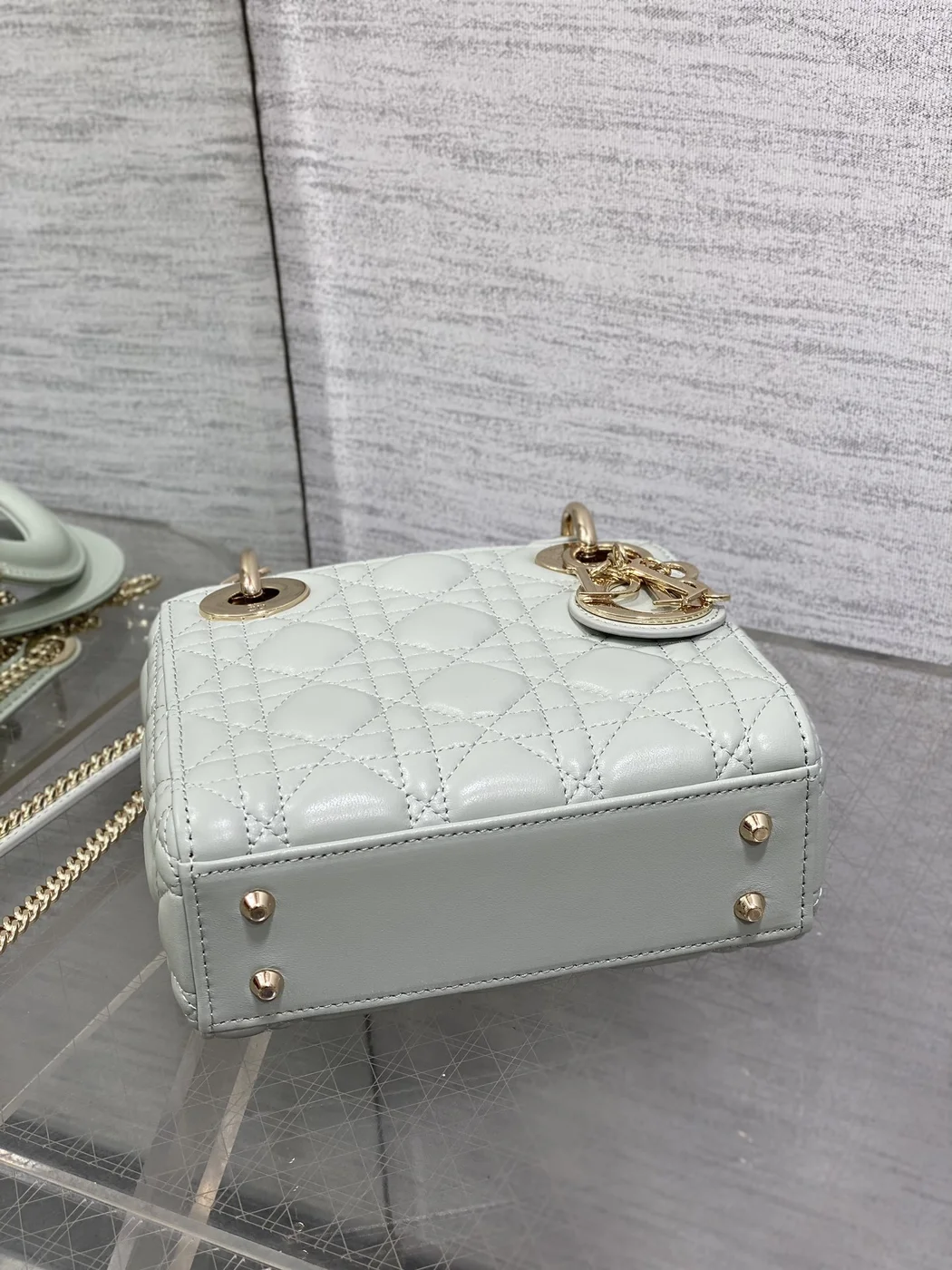 Dior Mini Lady Dior Bag in opaline gray product view 5