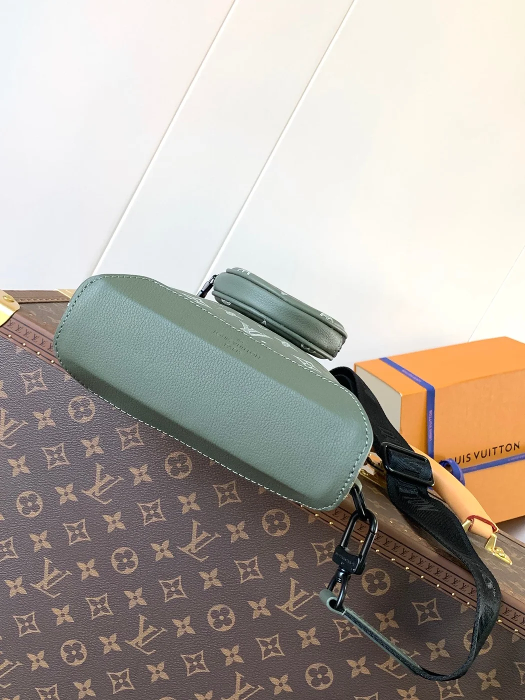 Louis Vuitton Duo Crossbag Bag 42 In Green And White Monogram Shadow Cowhide product view 6