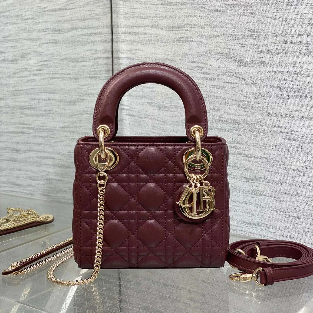 Dior Mini Lady Dior bag Gold hardware product view 1