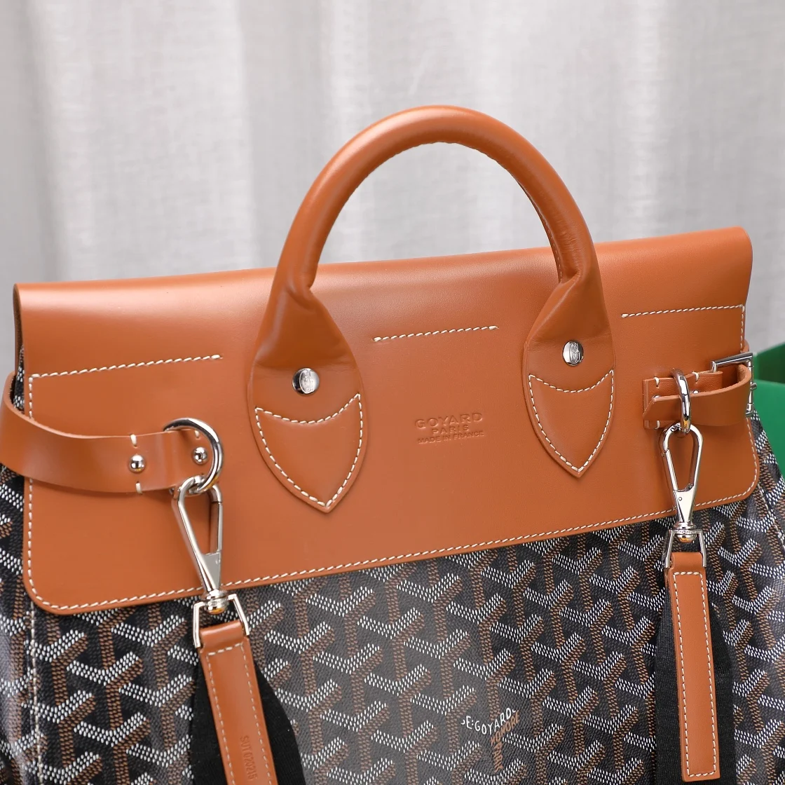 Goyard Black Goyardine & Brown Leather Steamer Bag product view 8