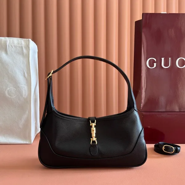 Gucci 26S Jackie Slim Shoulder Bag 27 In Black Calfskin product photo