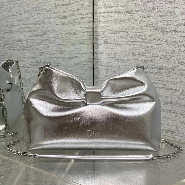 Dior Bow Bag Silver Lambskin product photo