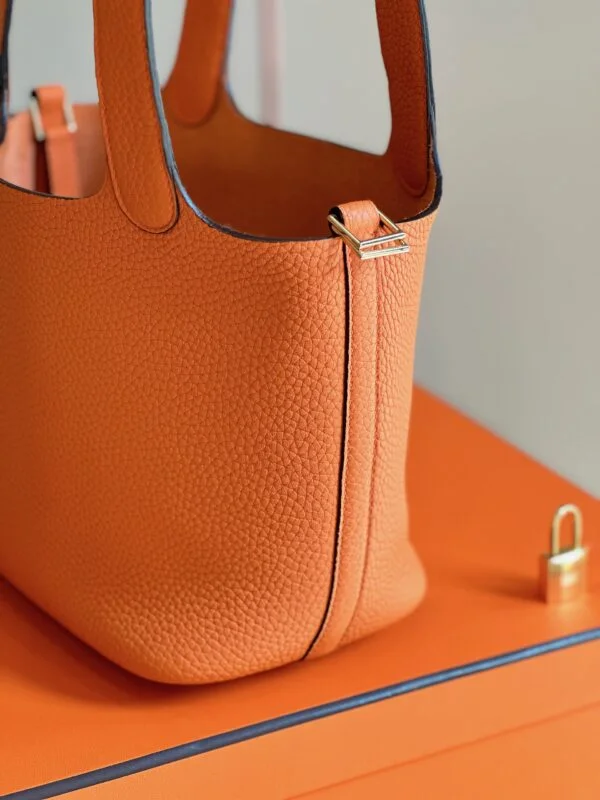 Hermès Picotin 18 Orange Togo Leather Gold Hardware Bag product view 7