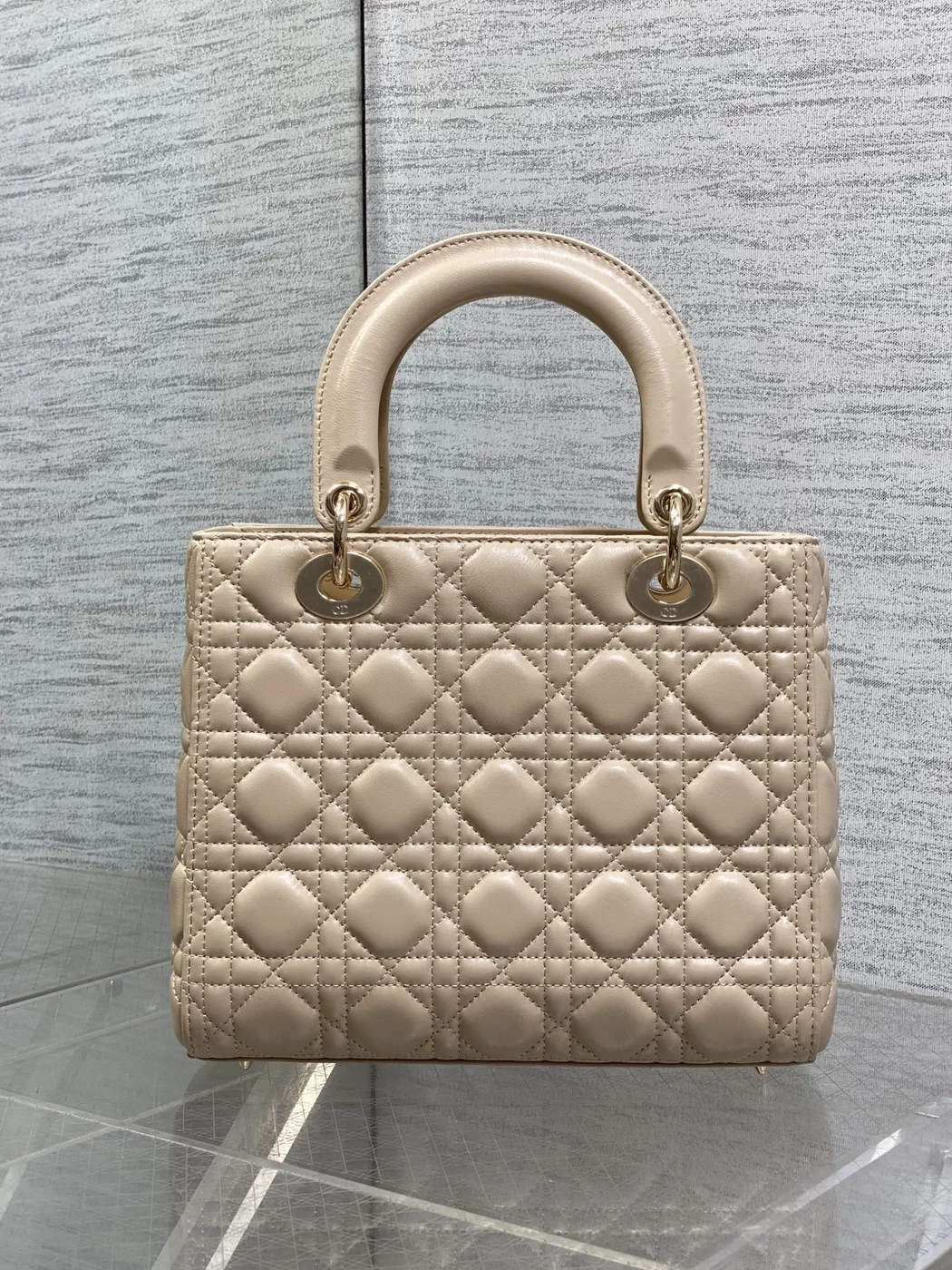 Dior small Lady Dior bag in Beige Cannage product view 3