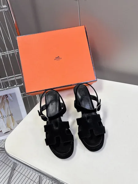 Hermès Women Black Suede Sandals product photo
