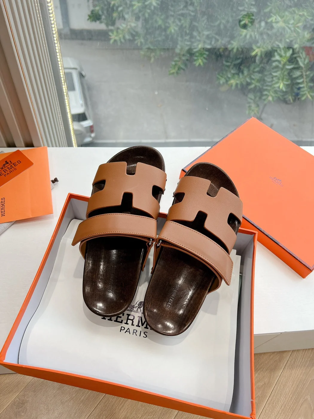 Hermès Women Brown Sandals — H-Strap Slides product view 4