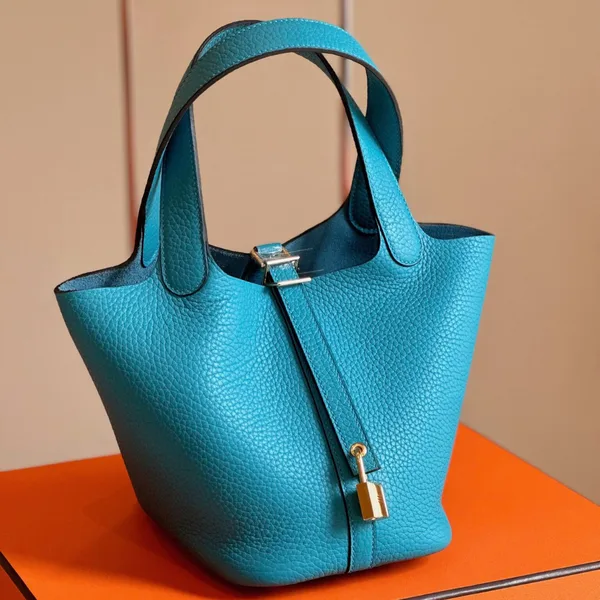 Hermès Picotin 18 Blue Togo Leather Gold Hardware Bag product photo