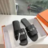 Hermès Women Black Leather Slide Sandals product view 3
