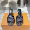 Louis Vuitton Women Black Patterned Leather Mules product view 1