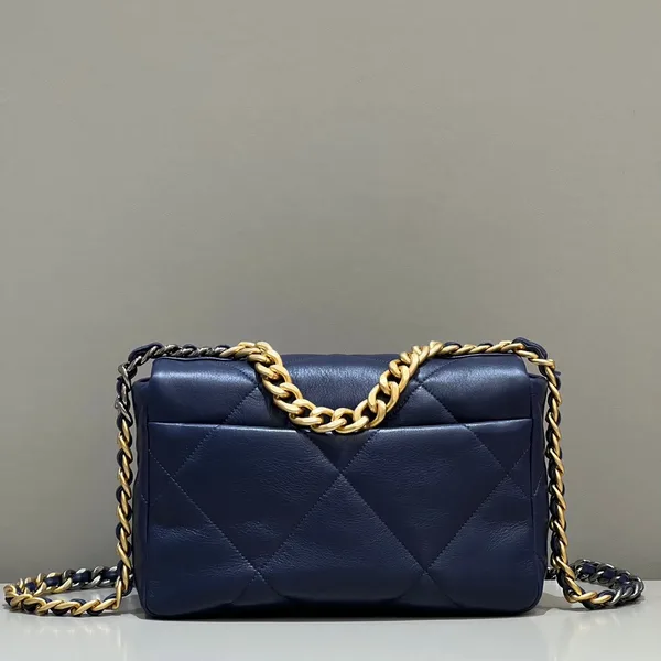 Chanel 19 Bag Small Navy Blue product view 3