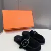 Hermès Women Black Suede Buckle Mules product view 5