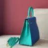 Hermès Kelly 28 Epsom Light Blue/ Electric Blue Palladium Hardware Bag product view 4