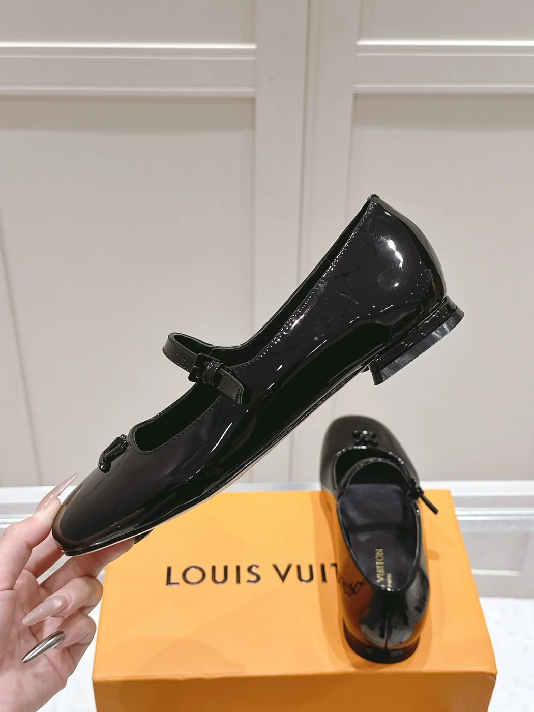 Louis Vuitton Women Black Patent Leather Mary Jane Loafers — Rounded Toe product view 6