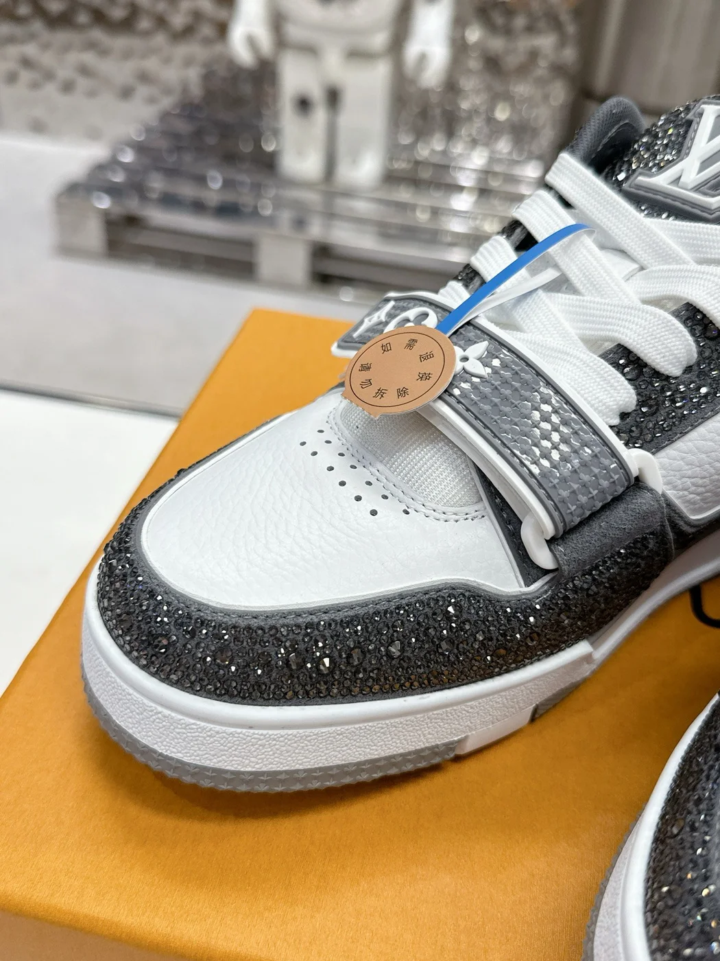 Louis Vuitton Women White Black Leather Sneakers product view 2