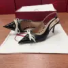 Valentino Women Black Patent Leather Bow Slingback Pumps product view 4