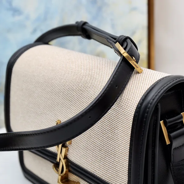 Saint Laurent Solferino Medium Shoulder Bag with Contrast Trim product view 4