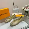 Louis Vuitton Women Gold Metallic Mesh Ballet Flats product view 4