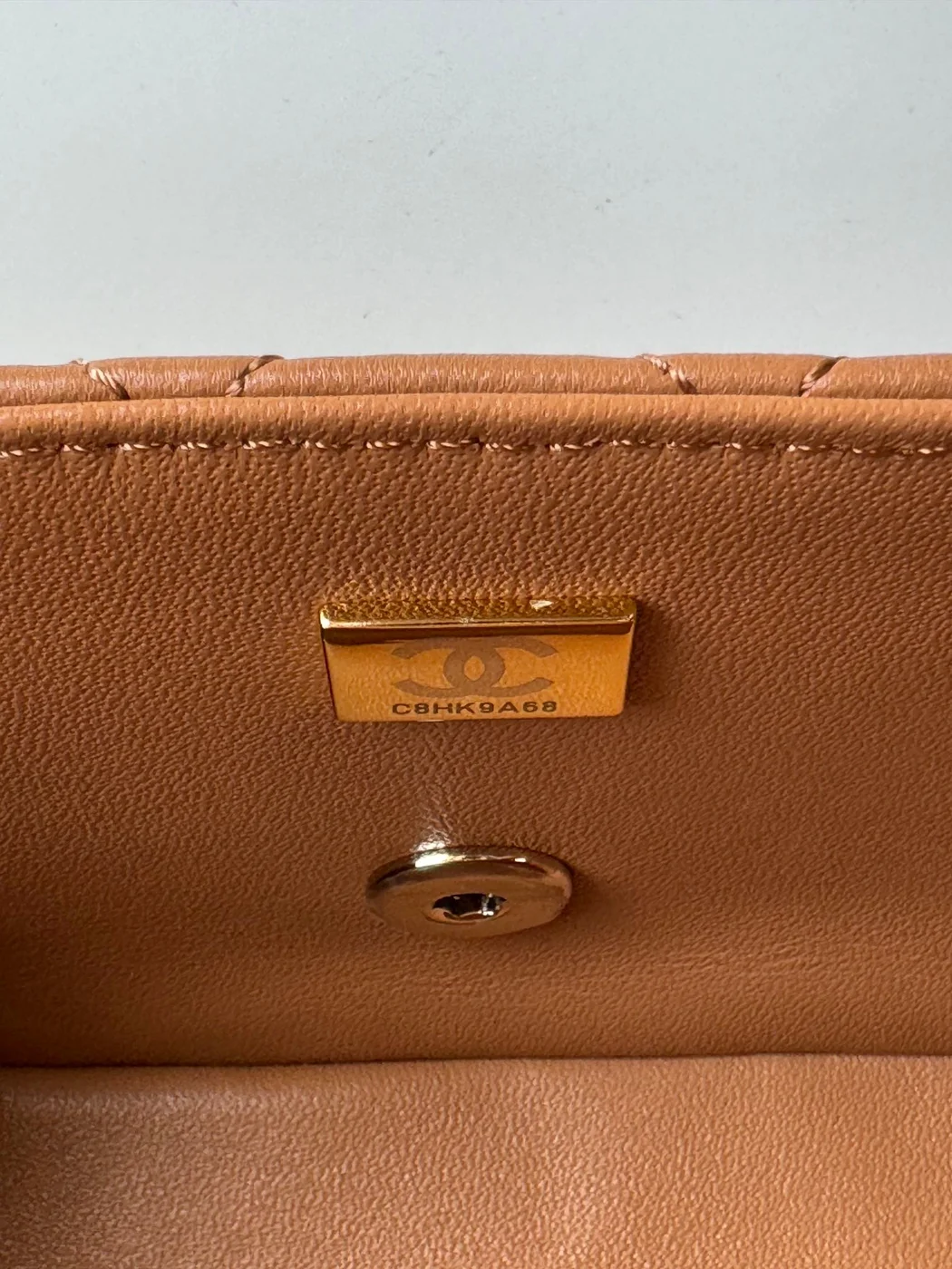 Chanel Flap Bag 20 In Bronze Brown Lambskin With Handle product view 9