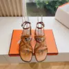 Hermès Women Tan Leather Strappy Sandals product view 1