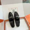 Hermès Women Black Leather Mules — Metal-Bar Loafer Style product view 4