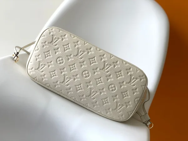 Louis Vuitton Neverfull MM White Monogram Empreinte Leather Bag product view 3