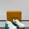 Louis Vuitton Men White Leather Sneakers With Green Graphic product view 5
